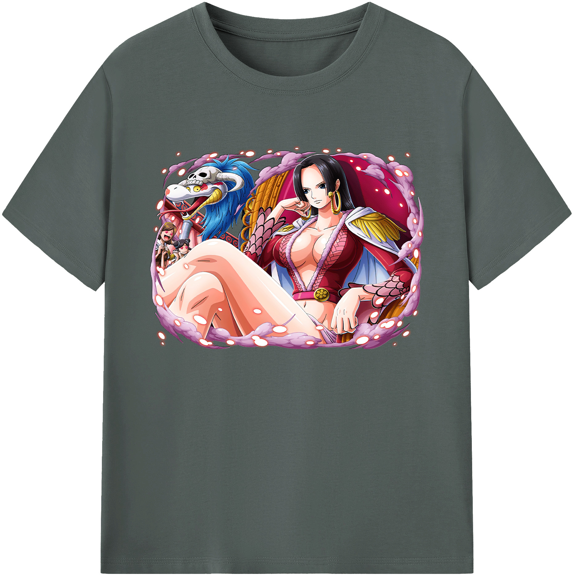 ワンピース ボア・ハンコック ONE PIECE Boa·Hancock 綿100％ メンズ半袖Tシャツ｜肌触りやわらか＆通気性